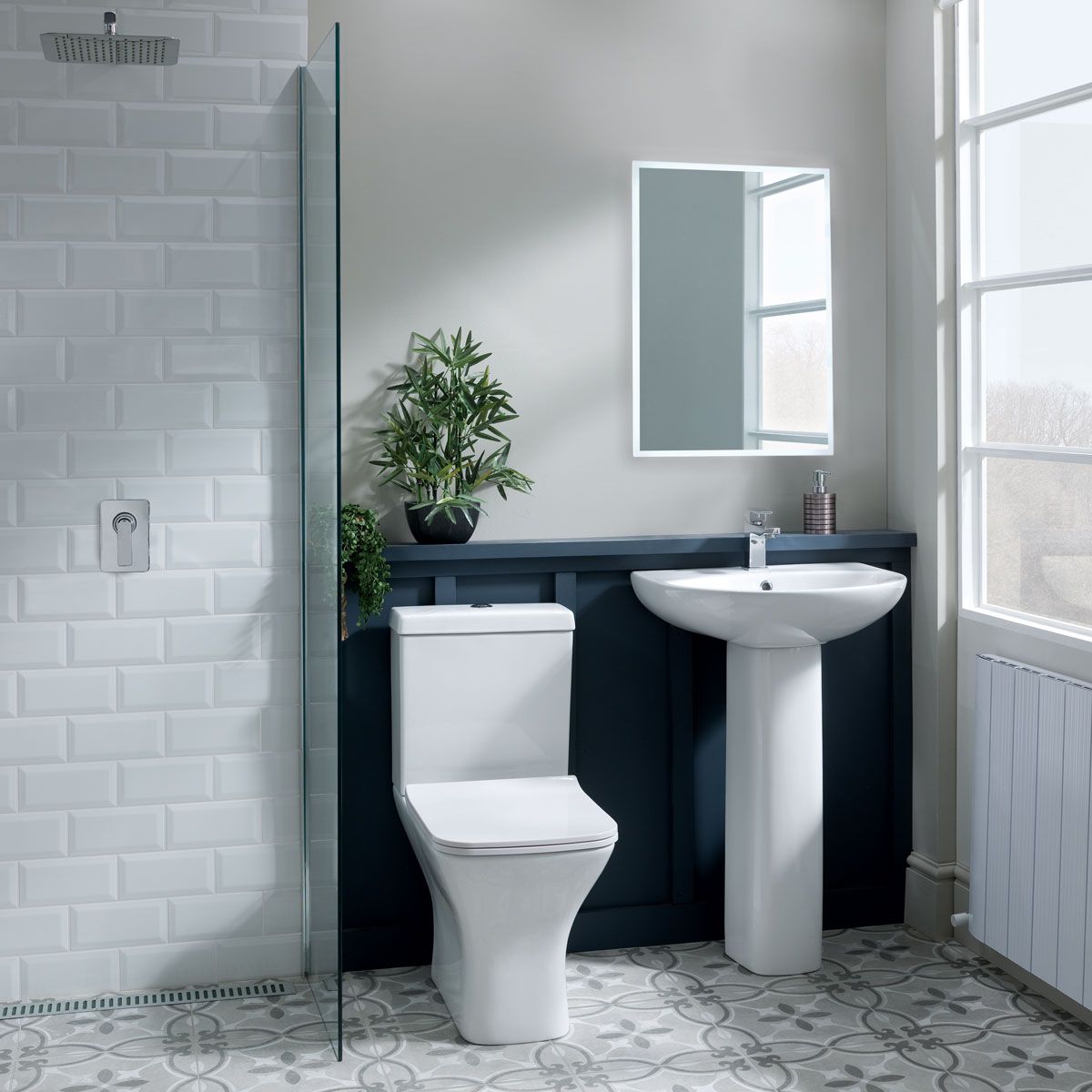 Lydford Open Back Close Coupled Toilet with Soft Close Seat