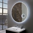 Allure Ultra Slim Round LED Illuminated Mirror with Magnifier 600mm