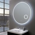 Allure Ultra Slim Round LED Illuminated Mirror with Magnifier 800mm