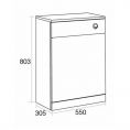 Ikoma Back To Wall Toilet Unit Grey 550mm Dimensions