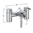 Tavistock Kinetic Bath Shower Mixer TKN42 Dimensions