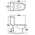 Premier Ivo Close Coupled Toilet with Soft Close Seat Dimensions