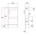 Sonata Single Door Unit & Basin White Gloss 400 Dimensions