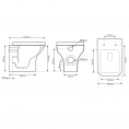 Tavistock Structure Back To Wall Toilet with Slim Soft Close Seat Dimensions