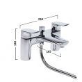Tavistock Strike Bath Shower Mixer TSE42 Dimensions
