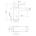 Trent Bath Shower Mixer & Basin Mixer Chrome Dimensions 2