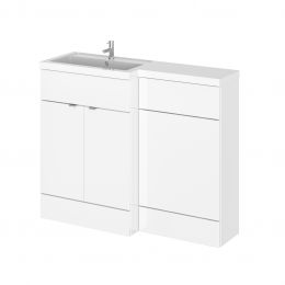 Hudson Reed Fusion Combination Furniture & Basin White Gloss 1105mm Left Hand