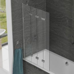 Kudos Inspire 6mm Four Panel In Fold Compact Bath Screen Left Hand