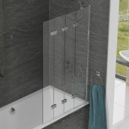 Kudos Inspire 6mm Four Panel In Fold Compact Bath Screen Right Hand
