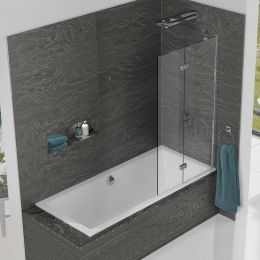 Kudos Inspire 8mm Two Panel In Fold Bath Screen Right Hand