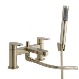 Prestige Bath Shower Mixer Brushed Brass Cutout