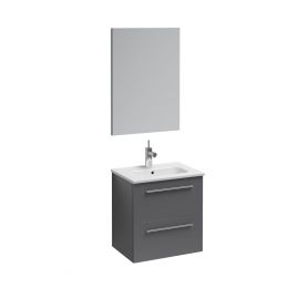 Royo Street 2 Drawer Vanity Unit with Basin & Mirror Anthracite 500mm