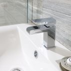 Trent Open Spout Basin Mixer with Click Waste Lifestyle
