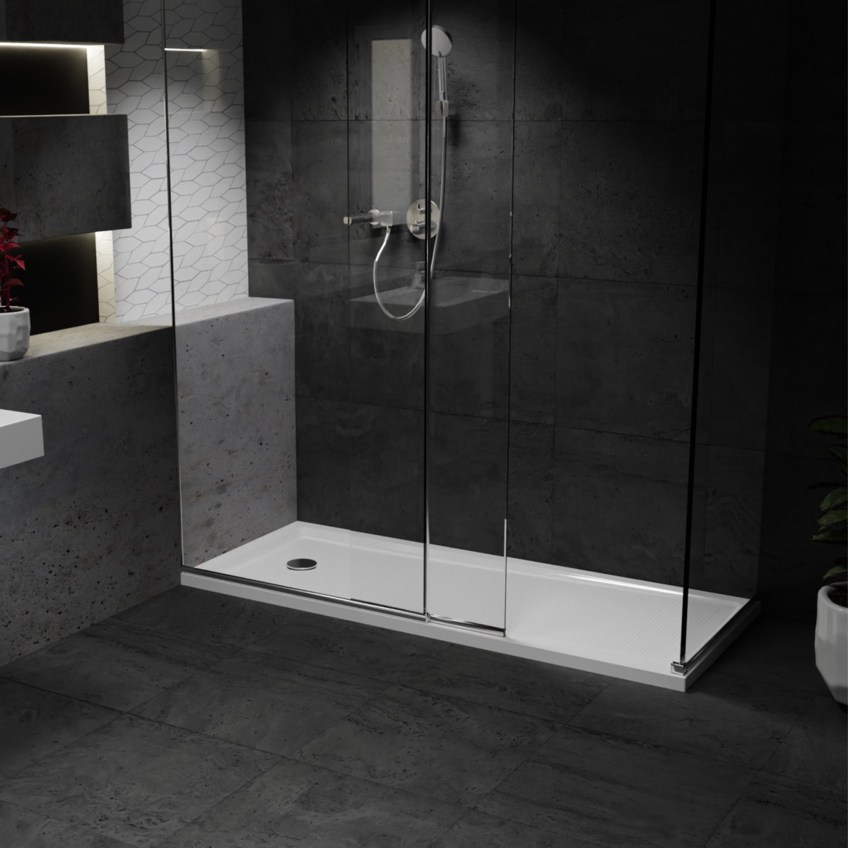Davenport Anti Slip Slimline Bath Replacement Shower Tray White 1700 x 700mm