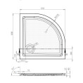 Davenport Anti Slip Slimline Quadrant Shower Tray White 800 x 800mm Dimensions