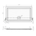 Davenport Anti Slip Slimline Rectangular Shower Tray White 1200 x 700mm Dimensions