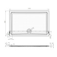 Davenport Anti Slip Slimline Rectangular Shower Tray White 1400 x 900mm Dimensions