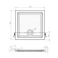 Davenport Anti Slip Slimline Square Shower Tray White 760 x 760mm Dimensions