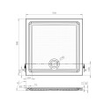 Davenport Anti Slip Slimline Square Shower Tray White 900 x 900mm Dimensions