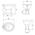 Premier Carlton Low Level Toilet with Standard Seat dimen 2