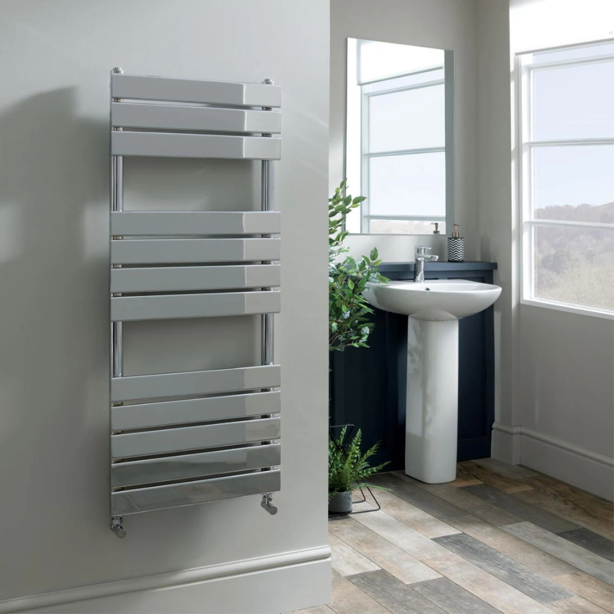 Egadi Designer Towel Radiator Chrome