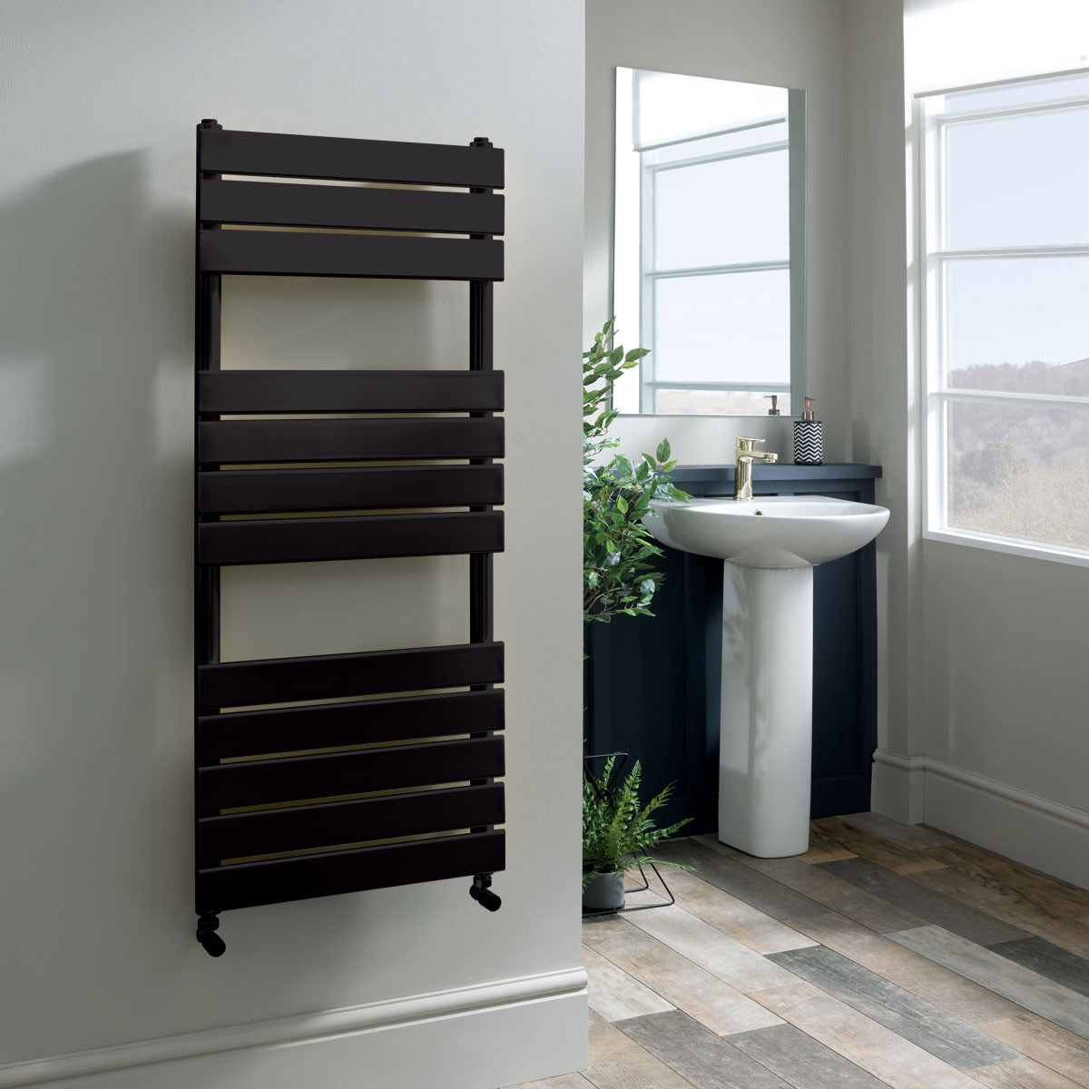 Egadi Designer Towel Radiator Matt Black