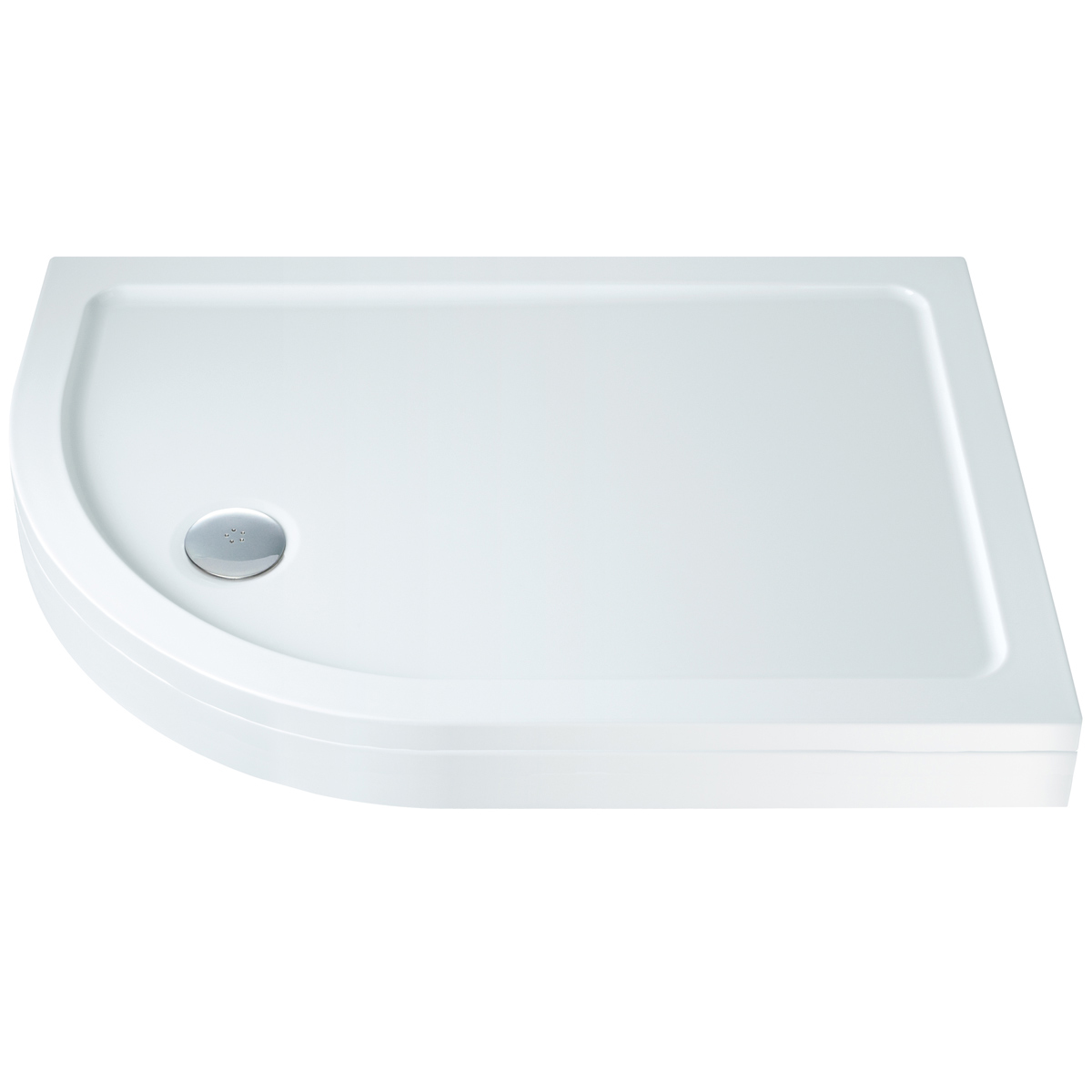Elements Slimline Offset Quadrant Shower Tray White with Riser Kit 1000