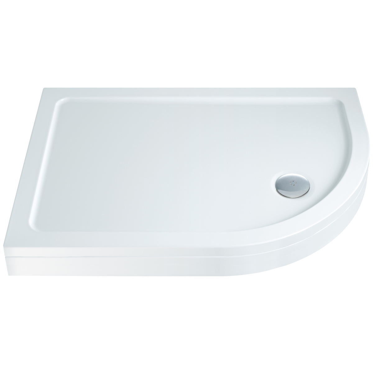Elements Slimline Offset Quadrant Shower Tray White with Riser Kit 1000