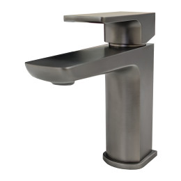Endeavour Cold Start Basin Mixer Tap Gun Metal Grey with Click Waste
