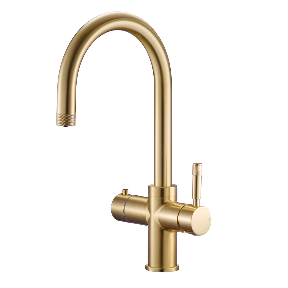 Evoca 4 in 1 Instant Boiling Water Kitchen Mixer Tap Brushed Brass with Boiler & Filter