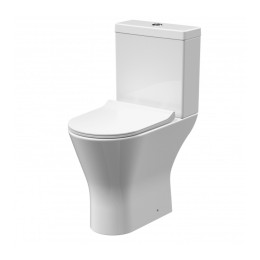 Nuie Freya Comfort Height Open Back Close Coupled Rimless Toilet with Soft Close Seat
