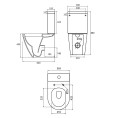 Tavistock Orbit Comfort Height Fully Enclosed Close Coupled Rimless Toilet with Soft Close Seat Dimensions