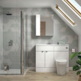 Hudson Reed Fusion Combination Furniture & Basin White Gloss 1205mm Left Hand Option A