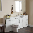 Glacier Vanity Unit & Basin 450mm with Back To Wall Toilet Unit White Gloss 600mm Roomset