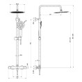 Globe Cool Touch Thermostatic Dual Function Bar Valve Shower System Dimensions