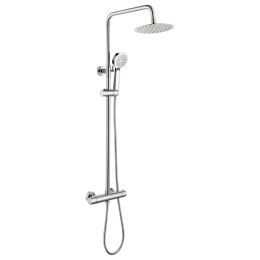 Globe Cool Touch Thermostatic Dual Function Bar Valve Shower System with Fixed Shower Head Chrome
