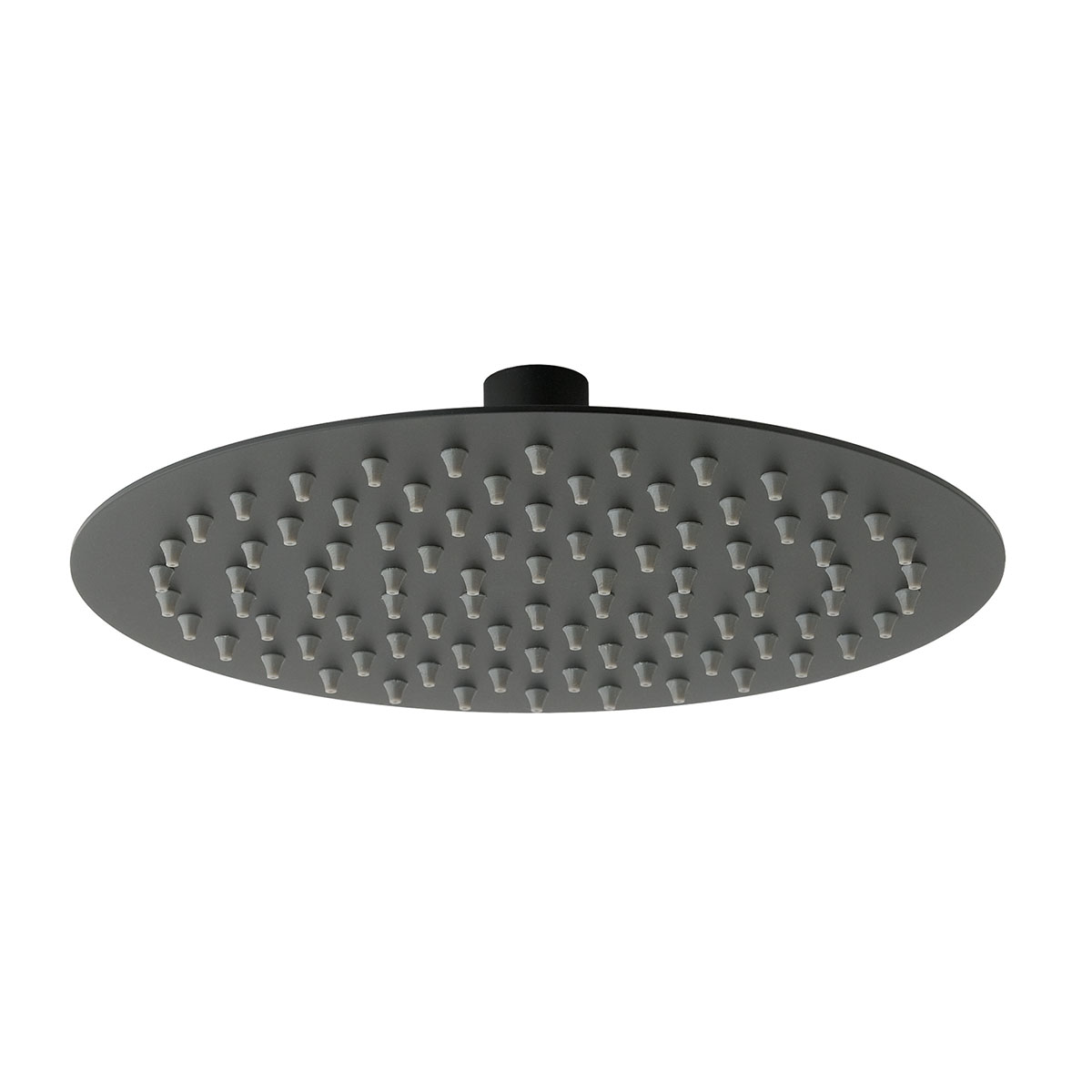 Globe Round Fixed Thin Shower Head 200mm Matt Black