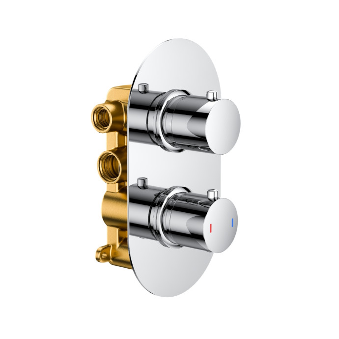 Globe Thermostatic Single Outlet Twin Concealed Shower Valve