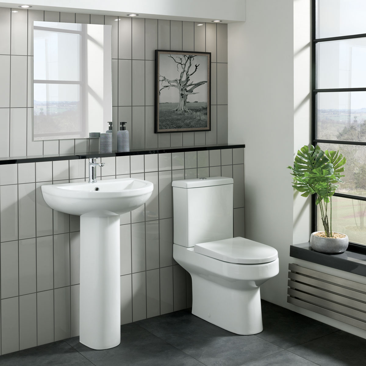 Harlech 1 Tap Hole Basin & Pedestal 550mm
