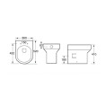 Harlech Back To Wall Toilet with Soft Close Seat Dimensions