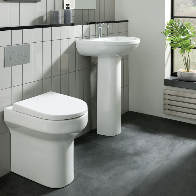 Harlech Comfort Height Back To Wall Toilet with Soft Close Seat