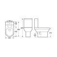 Harlech Open Back Close Coupled Toilet with Soft Close Seat Dimensions