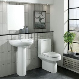 Harlech Open Back Close Coupled Toilet with Soft Close Seat