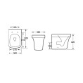 Hensol Back To Wall Toilet with Soft Close Seat Dimensions