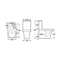 Hensol Closed Back Close Coupled Toilet with Soft Close Seat Dimensions