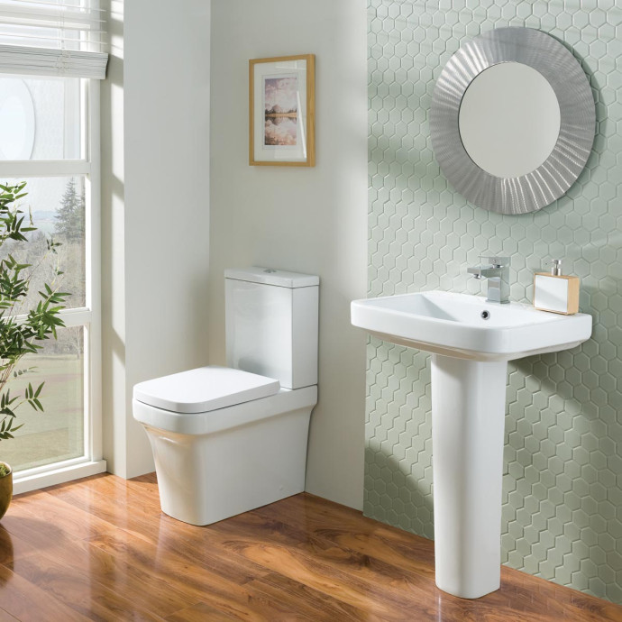 Hensol Closed Back Close Coupled Toilet with Soft Close Seat