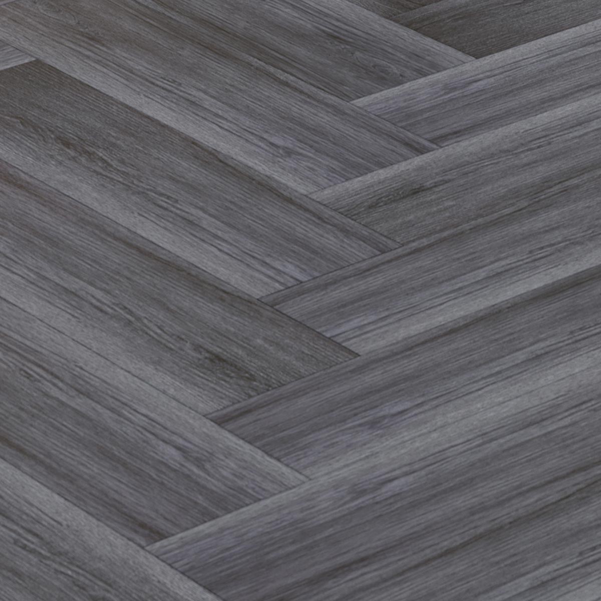 Hydro Step Herringbone 5G Click LVT Flooring Black Ash with Underlay