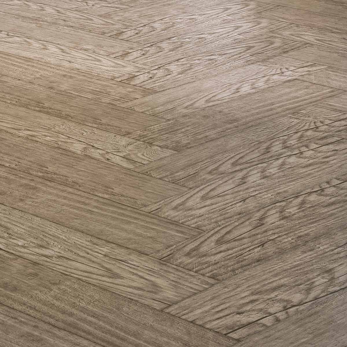 Hydro Step Herringbone 5G Click LVT Flooring Grey Oak with Underlay