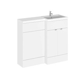 Hudson Reed Fusion Combination Furniture & Basin White Gloss 1005mm Right Hand