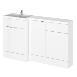Hudson Reed Fusion Combination Furniture & Basin White Gloss 1505mm Left Hand Option A